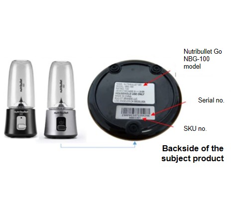 Official image of Blender Rechargeable blender, Nutribullet GO NGB-100 Model published by OECD 3