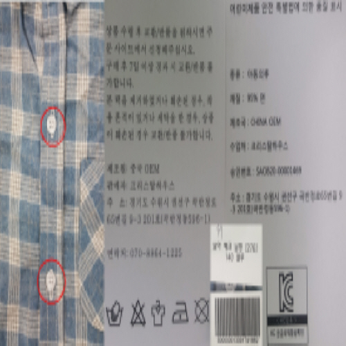 Official image of Textile product for children published by OECD 2